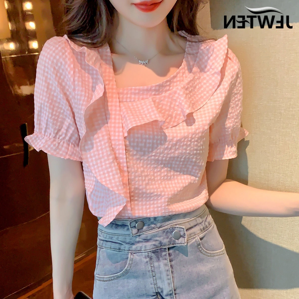 Fairy chiffon shirt shirt women's summer 2025 new fashion summer thin short sleeve top design sense