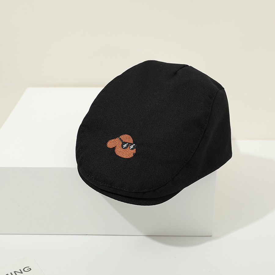 Picture of Glasses dog embroidered children's forward hat baby hat British spring and autumn boys and girls peaked cap cartoon children's fashion hat