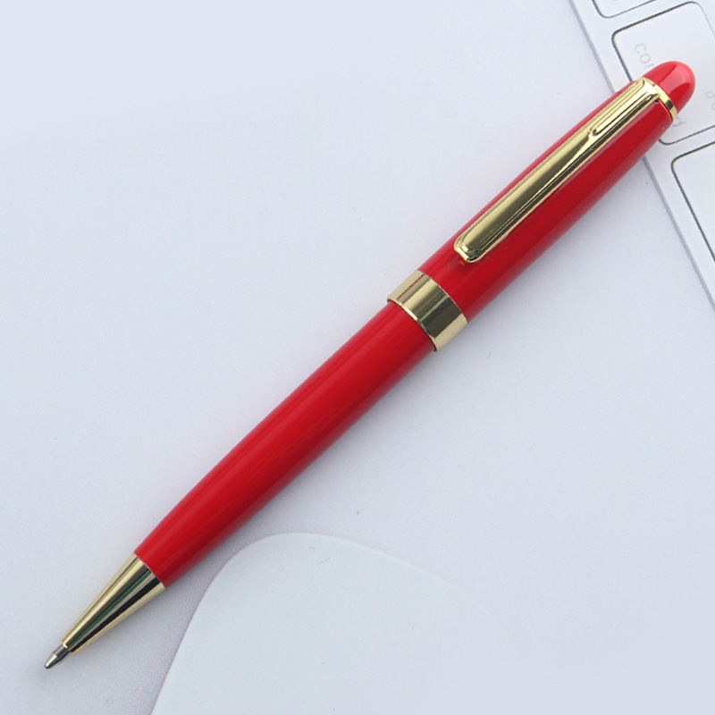Picture of Advertising Gift Metal Ballpoint Pen Printing LOGO Rotating Ballpoint Pen Business Customized Neutral Metal Pen Wholesale