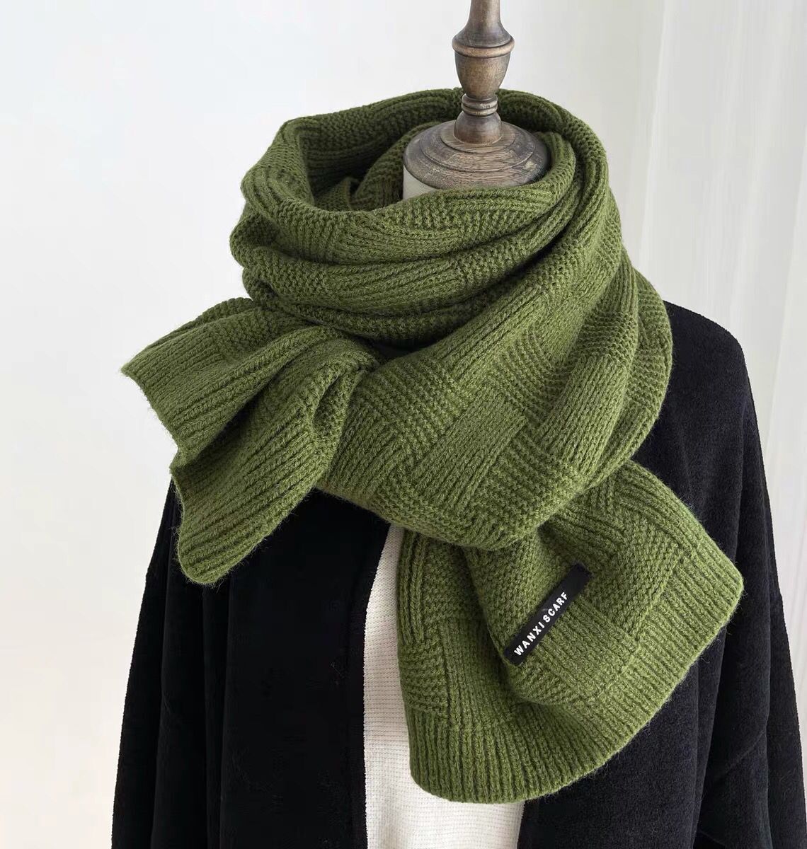Picture of Douyin Live New Large Checkerboard Knitted Scarf Women's Korean Style Autumn and Winter Easiest for Match Color Block Plaid Warm Scarf