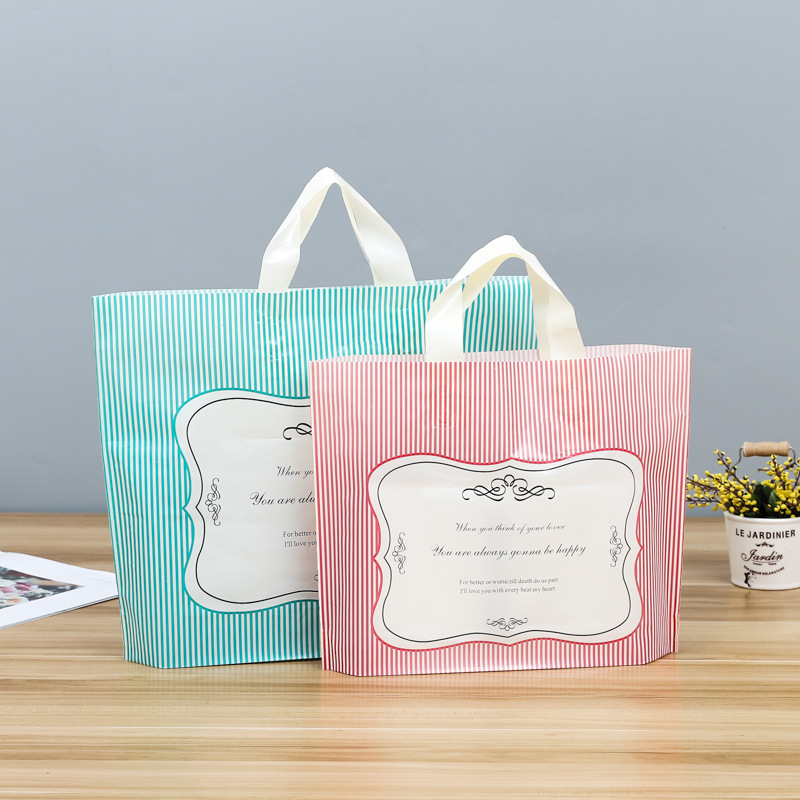 Clothing store plastic bag color printing women's shoes hat underwear plastic creative personality tote bag can add logo