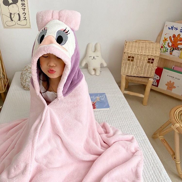 Coral fleece bathrobe children's bath towel cloak wholesale class a baby girls can wear can be wrapped absorbent hair baby