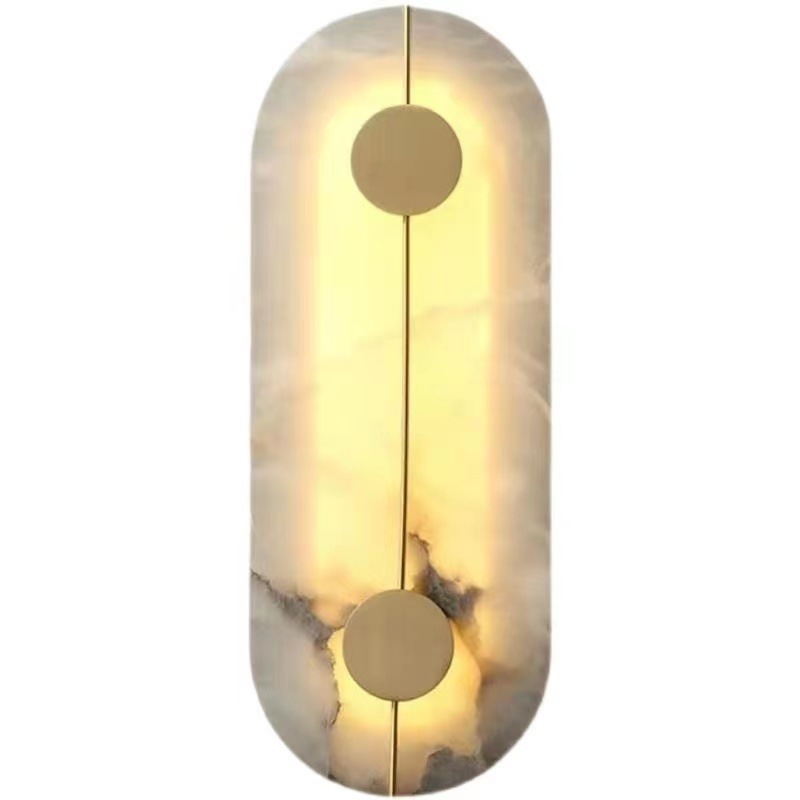 Picture of Cross-border Nordic simple round marble living room wall lamp high-level feeling model room hotel atmosphere bedroom bedside lamp