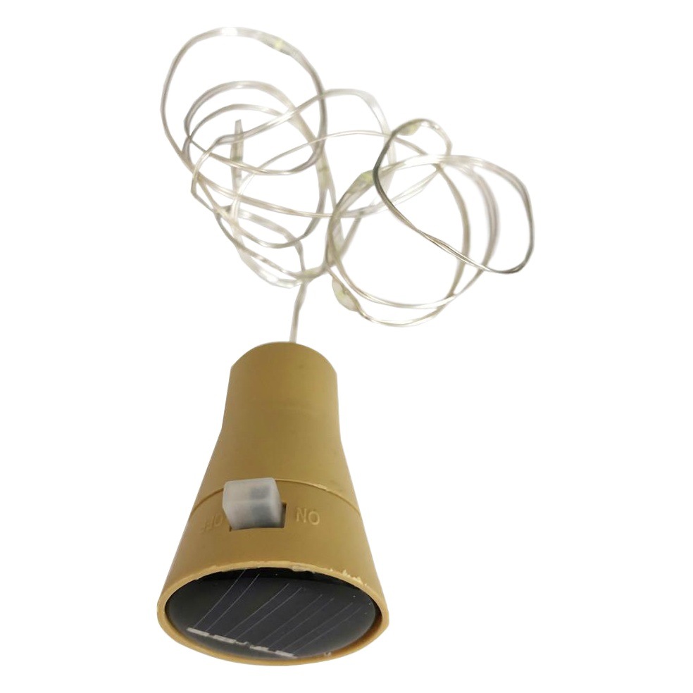 Solar copper Cork lamp string outdoor waterproof red wine cork copper wire lamp Christmas room bar decoration lights