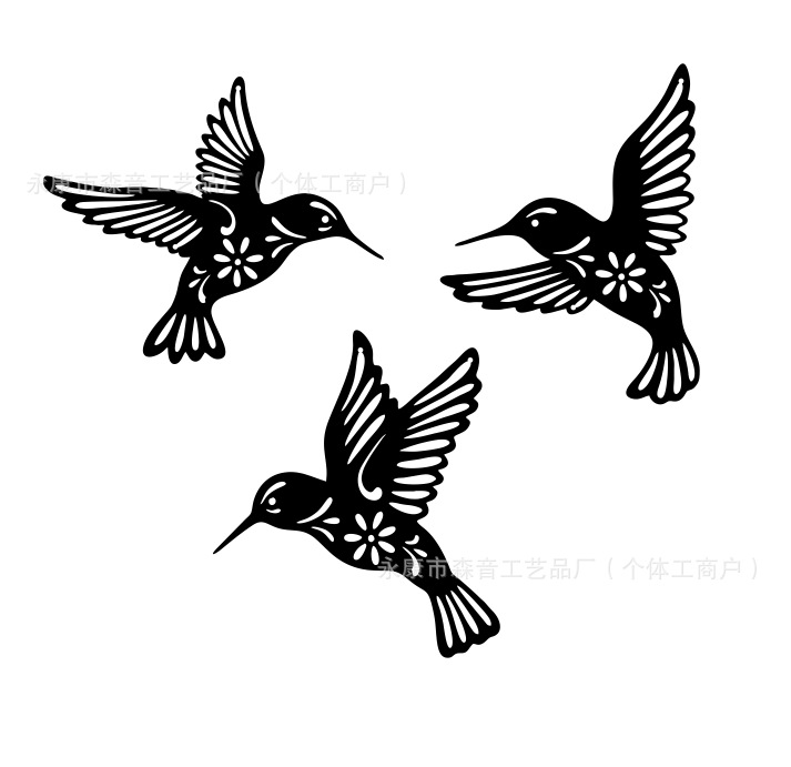 Picture of Wall Decoration Crafts Laser Cut Silhouette Wall Decoration Crafts Hummingbird Combination Cross-Border Hot Selling Pendant