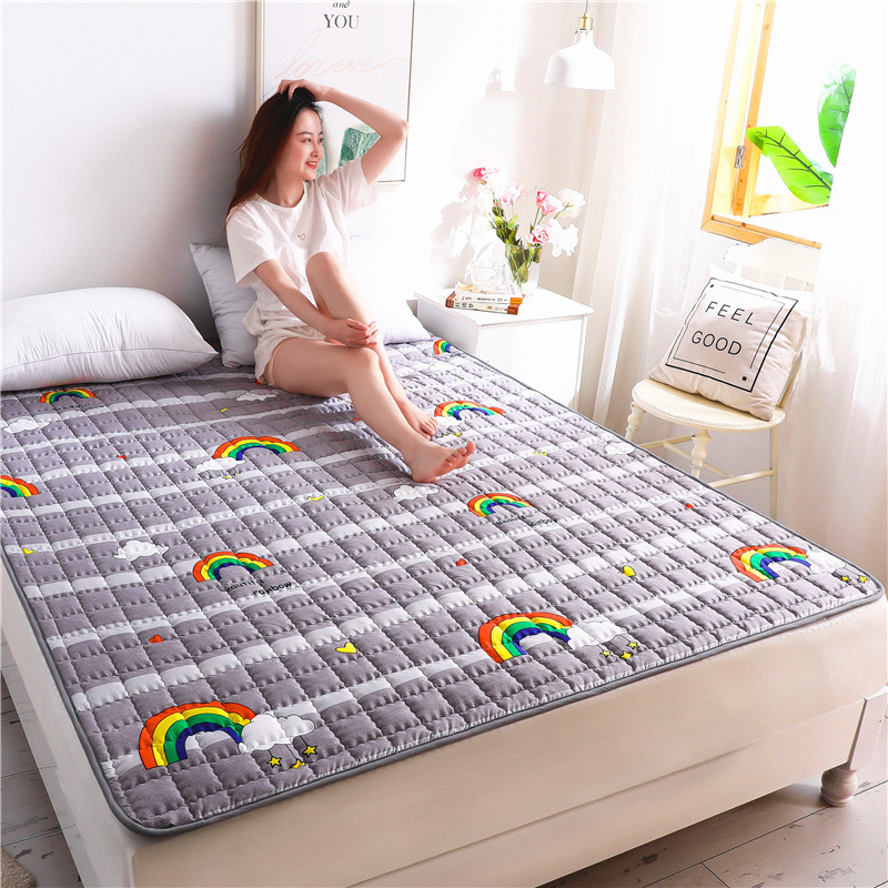 Picture of Four Seasons Mattress Cushion Household Protective Pad Thin Student Dormitory Single Bed Mattress Cushion Folding Bedroom Double