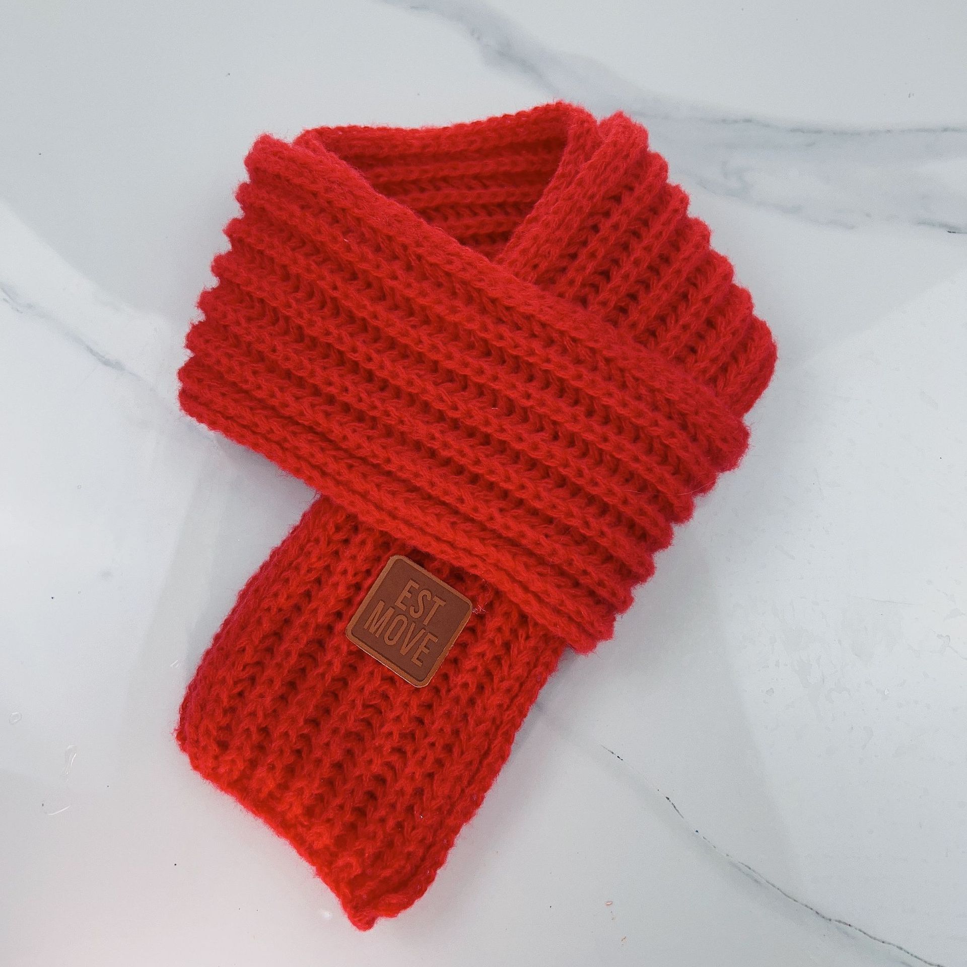 Picture of Ins K-Style Kidsren's Knitted Scarf Winter Pure Color Warm Wool Infants Boys and Girls Korean Baby Scarf Trendy
