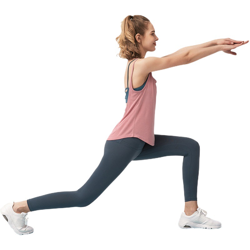 Cross-Border Backless Yoga Cover-Up Women's Summer Slimming Look U-Neck Camisole Pilates Running Sportswear Top