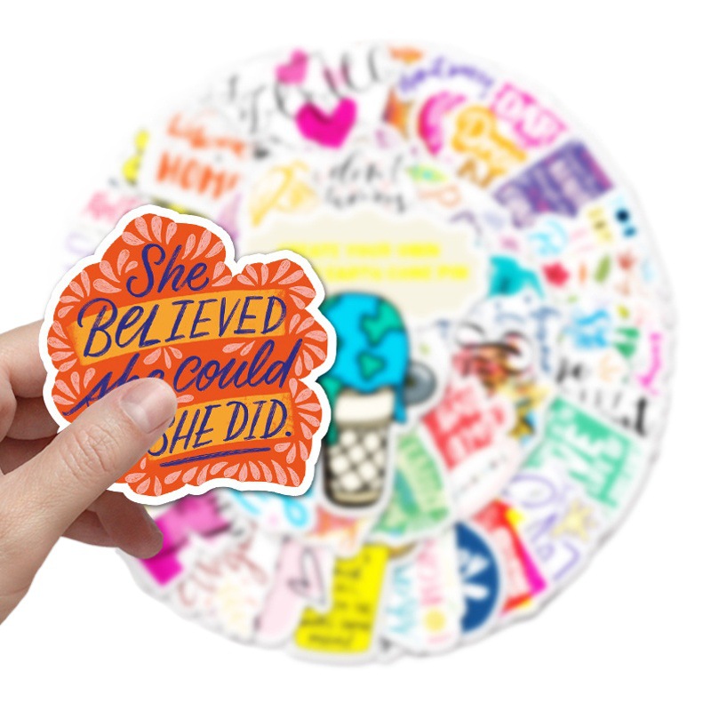 50 Inspirational English Motto Personalized Graffiti Laptop Luggage Scooter Refrigerator Decorative Stickers