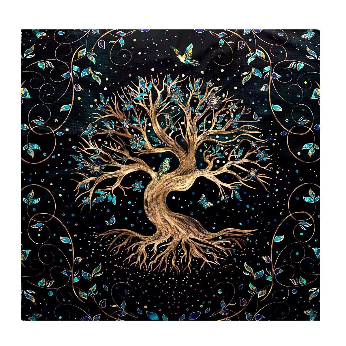 Picture of 60 × 60 small size tablecloth bedroom living room study decorative tapestry cross-border hot selling background wall hanging canvas