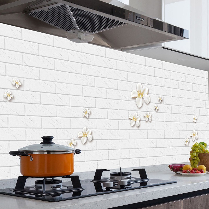 Picture of Wholesale kitchen oil-proof stickers self-adhesive wall stickers bathroom renovation milk tea shop waterproof high temperature resistant stove wallpaper porcelain