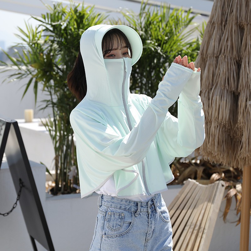Picture of Ice Silk Sun Protection Clothing Women's Summer Thin UV Protection All-match Sun Protection Clothing Loose Sports Outdoor Hooded Coat Women