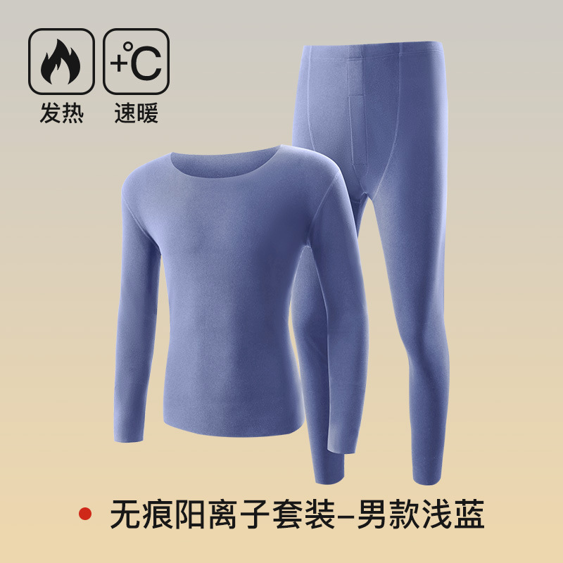 Picture of 7A antibacterial cationic ladies thermal underwear suit seamless round neck warm clothes tight autumn clothes autumn pants women wholesale