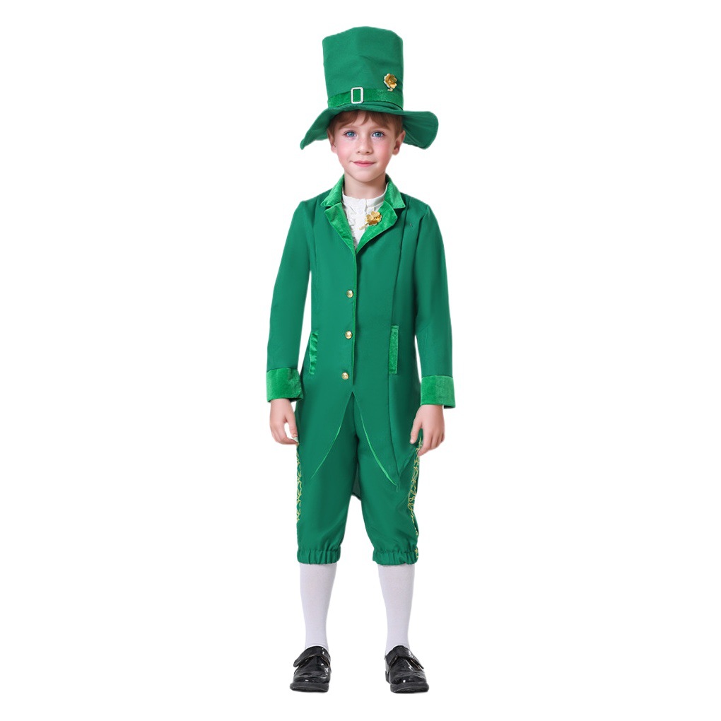 Children's St. Patrick's Day Ethnic Style Irish Boy and Girl Stage Performance Role-Playing Costume