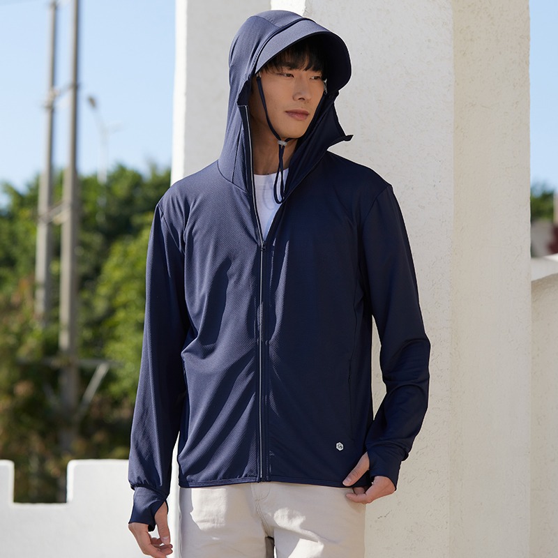 Couple sun protection clothing for men and women 2024 new summer thin breathable ice silk coat trendy outdoor skin coat