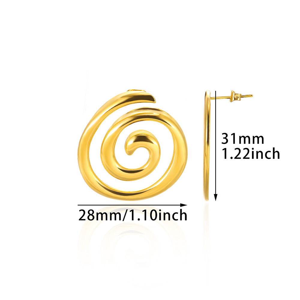 Picture of Cross-border new ins style fashion imitation pearl earrings 18K gold stainless steel earrings women's light luxury titanium steel petal earrings