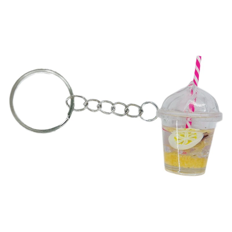 Shake Tone Explosions AirPods Headset Tag Keychain Kiwi Grape Fruit Luminous Milk Tea Cup Pendant