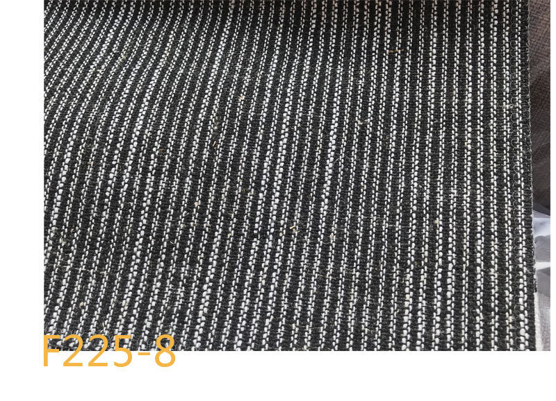 Picture of 9 Coated F225 Linen Polyester-Hemp Interwoven Polyester Black and White Plaid Stripe Fabric Shoe Cloth
