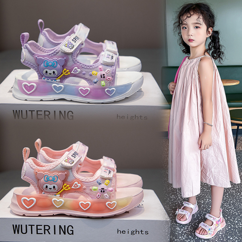 Girls' Sandals Soft Sole Children's Princess Shoes Summer New Cyber Celebrated Beach Shoes Cute Non-slip Girls Casual Shoes