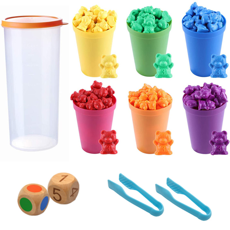 Picture of Foreign Trade Rainbow Digital Bear Toy Montessori Enlightenment Mathematics Weight Bear Early Education Kindergarten Counting Early Education Teaching Aware