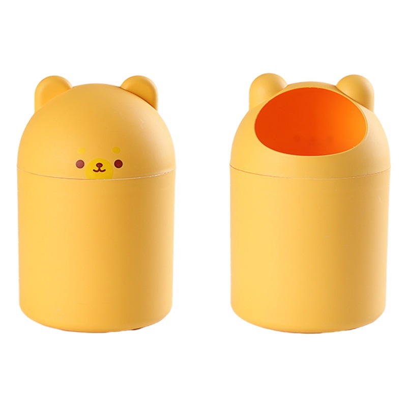 Bear Desktop Trash Bin Mini Children Student Storage Bucket Household Creative Living Room Bedroom Trash Bin Wholesale