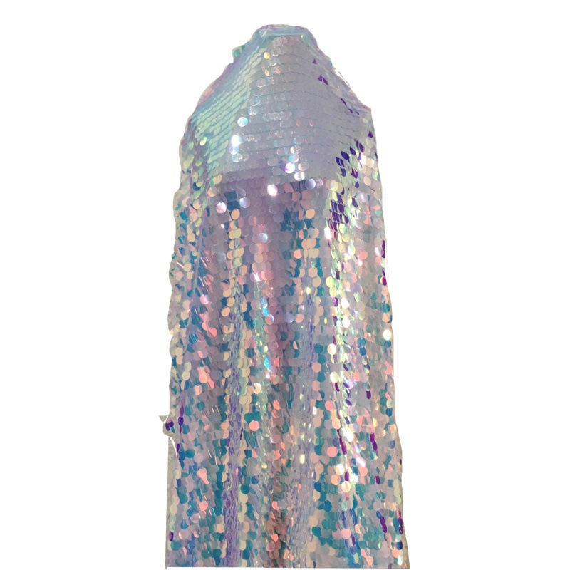 Rong Xi Phantom Large Fish Scale 18MM Sequin Fabric Shooting Background Clothing Mesh Round Sequin Cloth