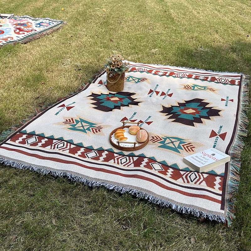 Picture of Picnic mat ins style camping blanket tent floor mat outdoor folding table layout atmosphere decoration essential