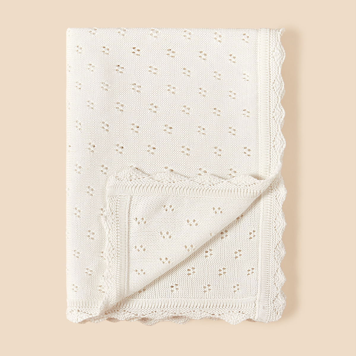 Picture of Small Lace Picking Hole Blanket Pure Cotton Nordic ins Style Baby Blanket All Seasons Universal Cotton Knitted Blanket Air-conditioning Blanket