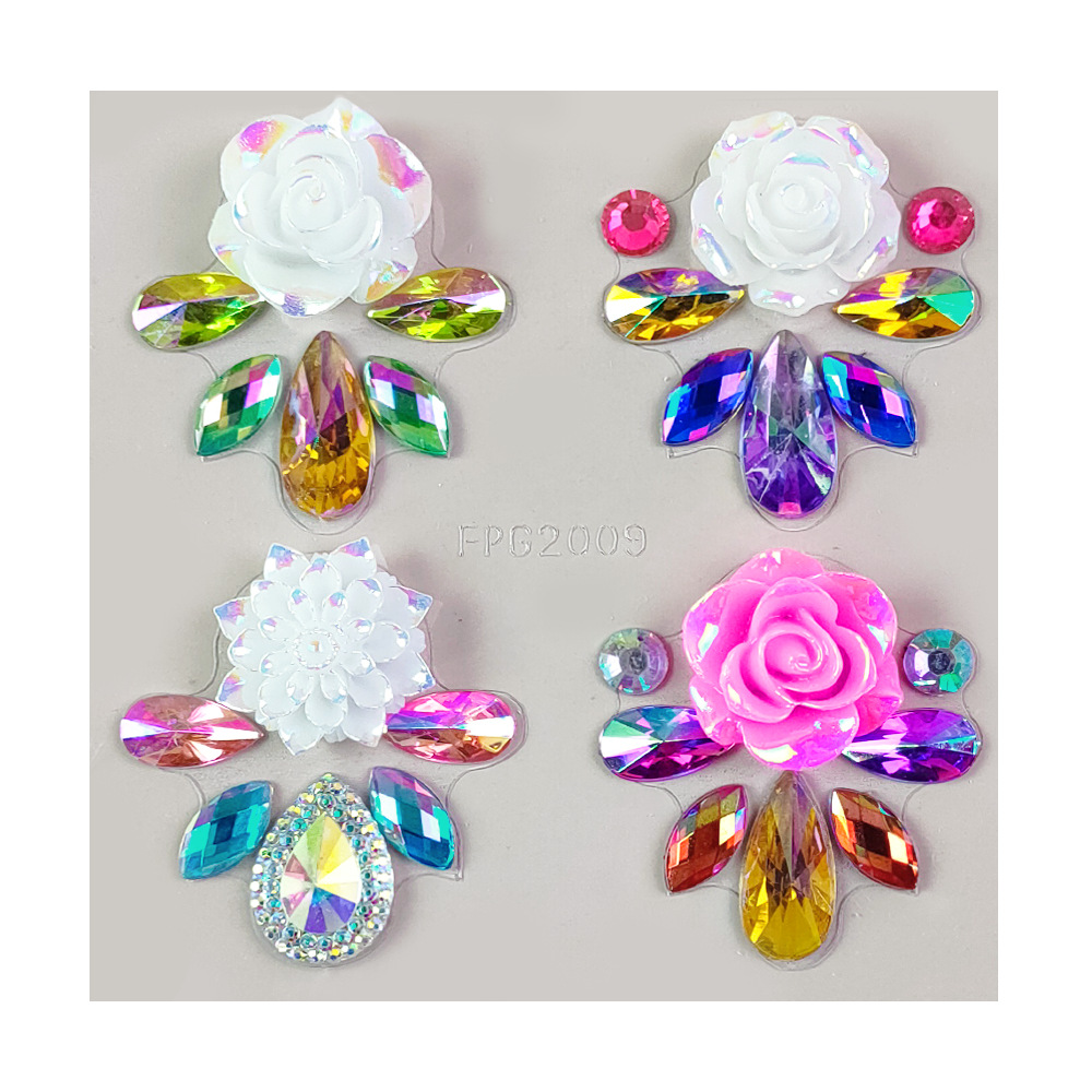 Picture of Eyebrow Diamond Paste Cross-border Face Diamond American Holiday Party Rhinestone Gem Paste Rainbow Eye Makeup Stage Makeup Tattoo Paste Diamond