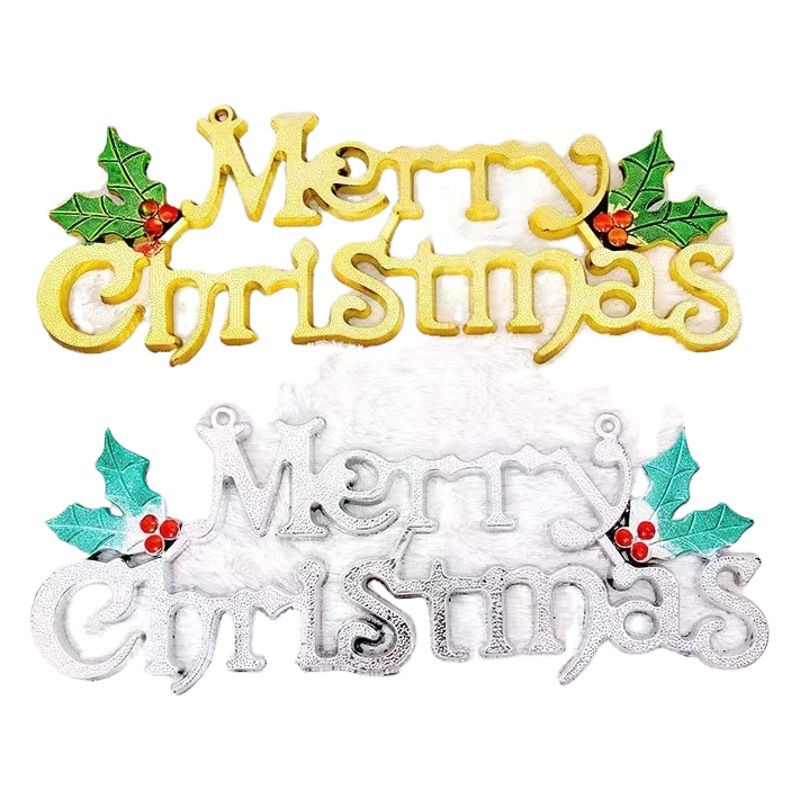 Hot Christmas wreath multi-size three-dimensional English letter card accessories Christmas tree decorations pendant factory direct sales