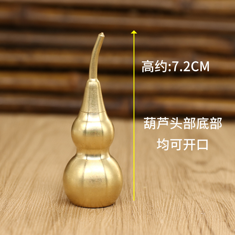 Picture of Spot copper gourd wholesale small open pure copper gourd hollow five Emperor money large gossip fortune copper gourd