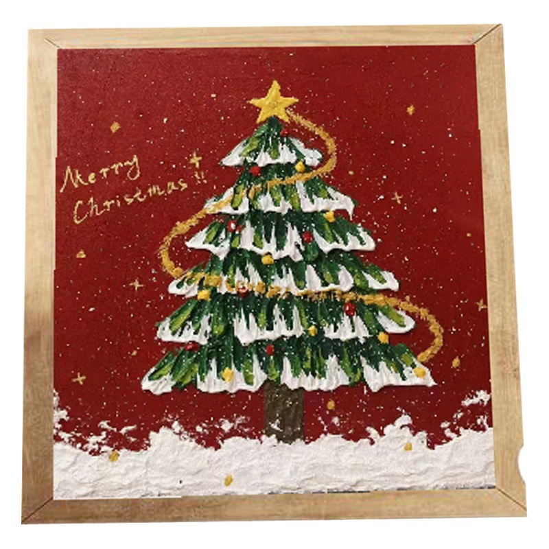 Christmas tree digital oil painting diy hand-painted quartz sand acrylic texture painting Christmas small gift