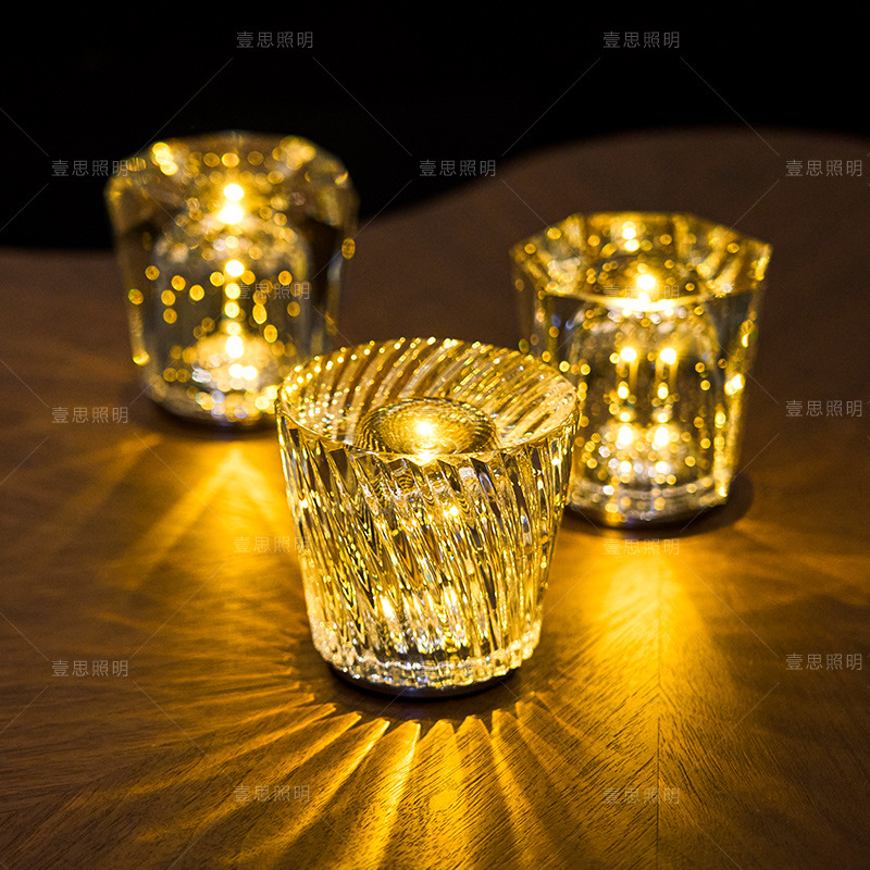 Japanese-style Ambientec Crystal Portable Wireless Night Light Bar Atmosphere Table Lamp Rechargeable Outdoor Western Restaurant Table Lamp