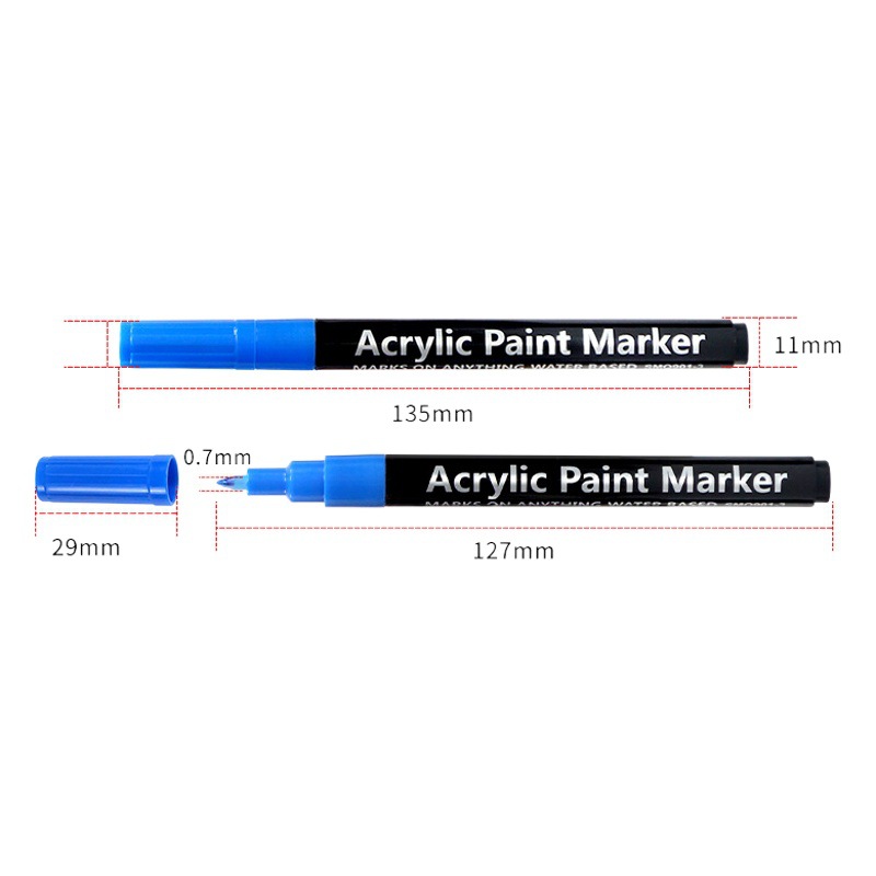 Someqi 0.7mm Acrylic Marker Pen Opaque Paper Stackable Color 48 Colors Waterproof Non-Fading Student DIY Marker Pen