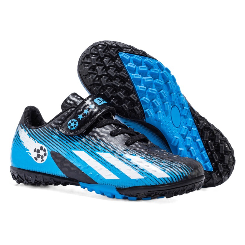 Children's Velcro middle and big children's football shoes boys and girls Student Competition training sneaker one-piece delivery