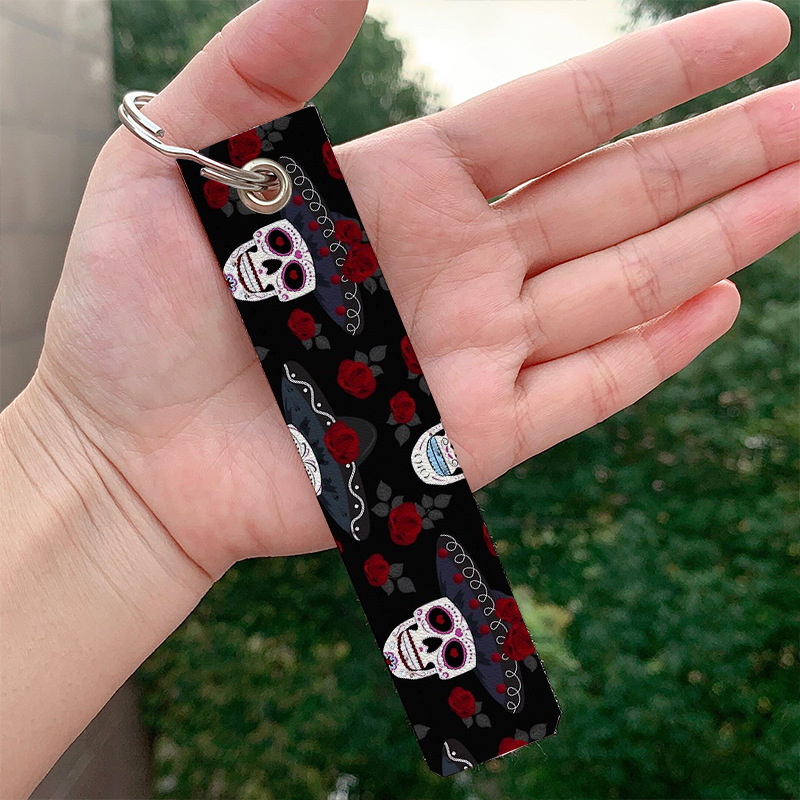 Picture of Amazon AliExpress European and American popular skull skull pu leather keychain wholesale in stock bag pendant