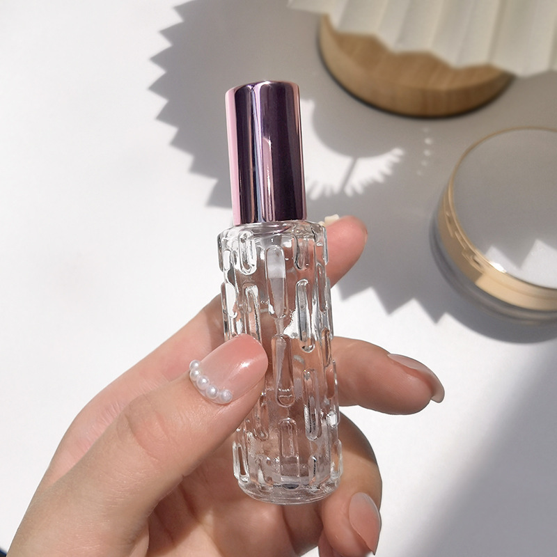Picture of Spot wholesale 10ml glass perfume spray bottle rose gold aluminum nozzle perfume bottle press empty bottle