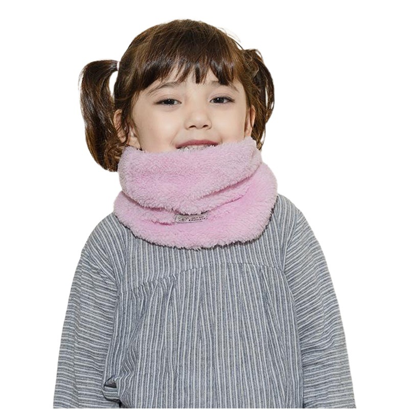 Versatile Autumn and Winter New Children's Scarf for Boys and Girls Lamb Plush Scarf Baby Triangle Warm Solid Color Ready Stock