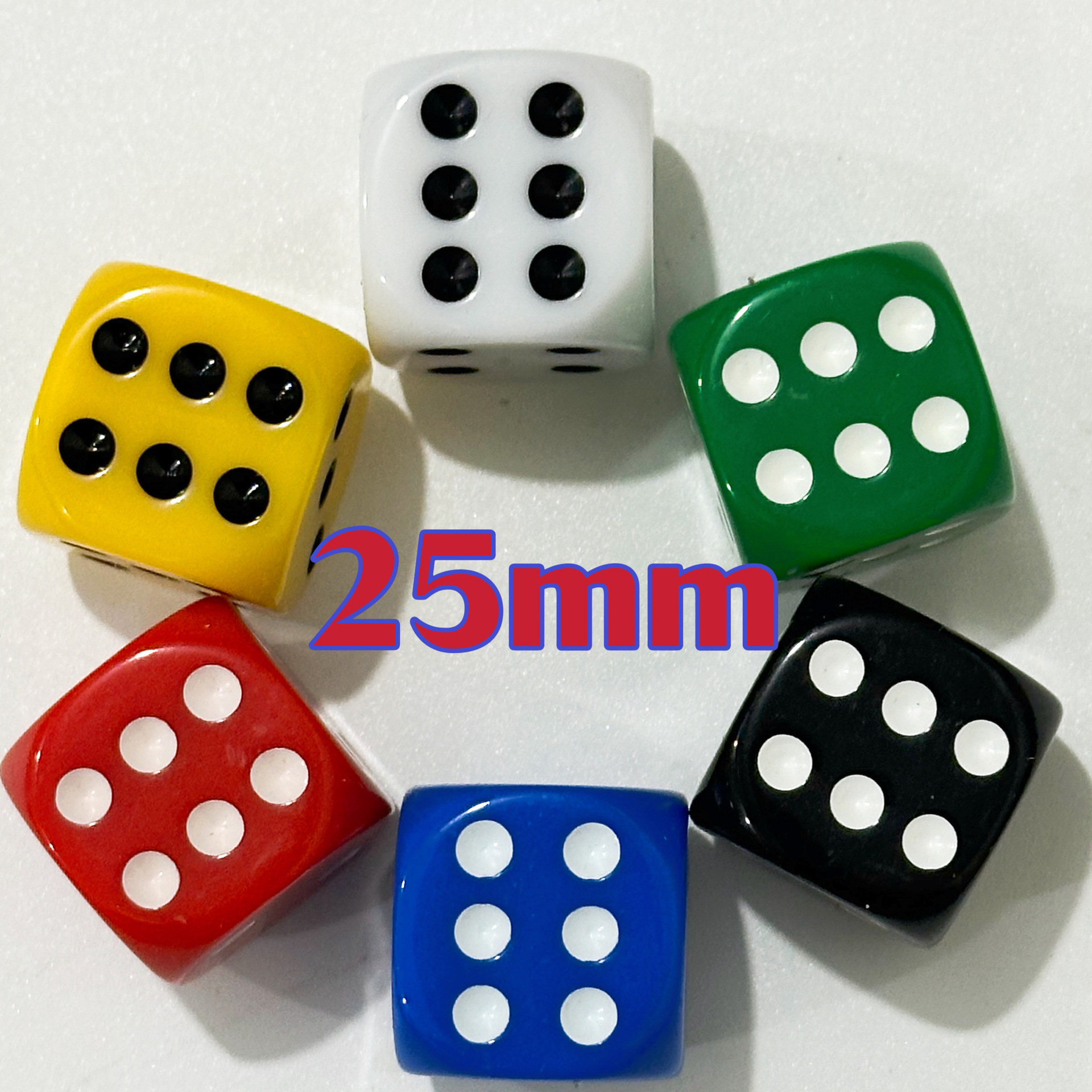 Spot wholesale 25mm rounded solid color color dice sieve throw