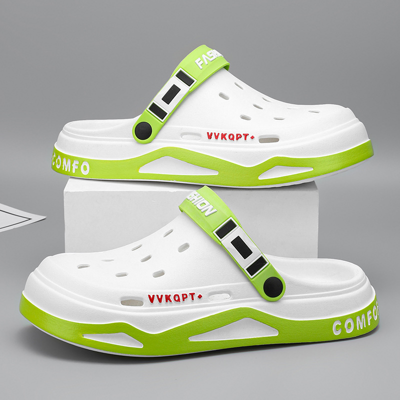 Picture of Eva Sandals Men's Summer Breathable New Lightweight Soft Bottom Baotou Croc Shoes Men's Slippers Two-Purpose Beach Shoes Wholesale