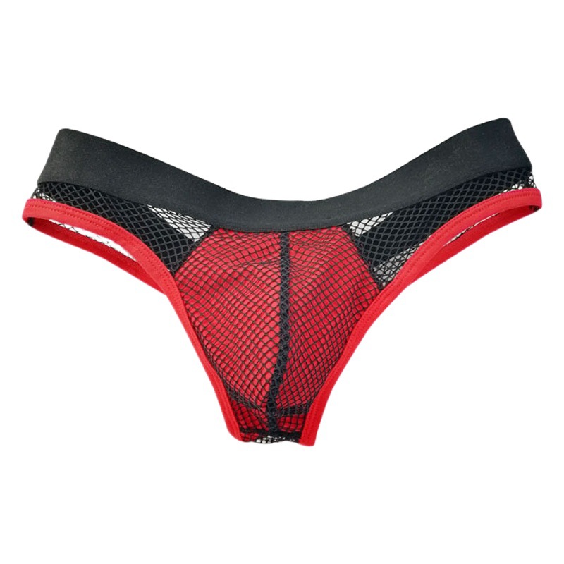 Spot men's fishing net thong with sexy T pants new foreign trade a generation of lace transparent underwear