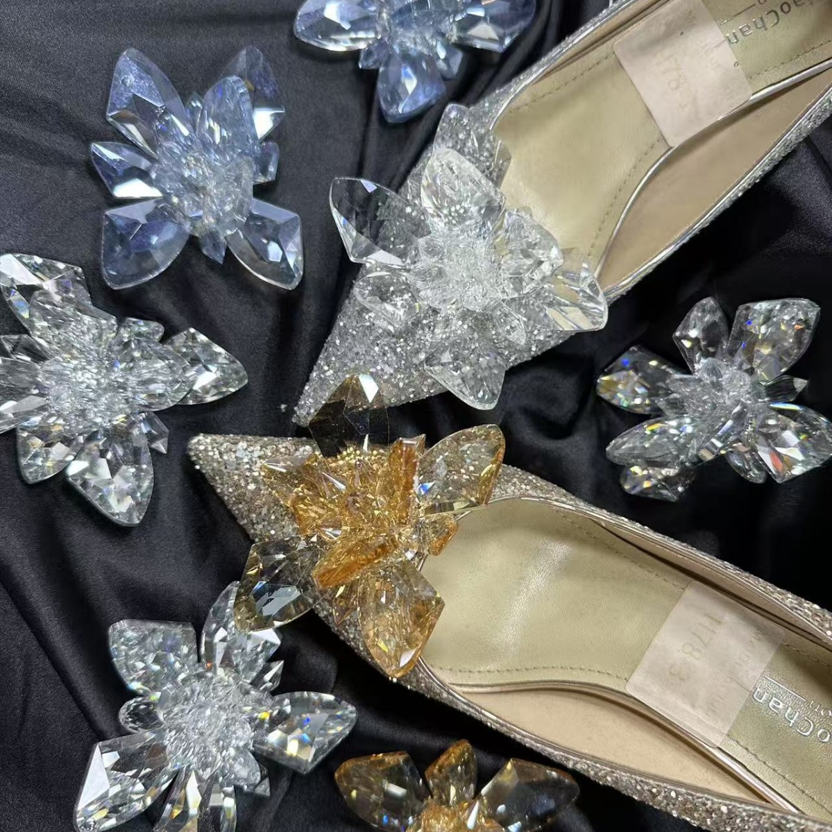 Women's Shoes Shoes Flower Cinderella Crystal Shoes Crystal Glass Decoration High Heels Crystal Flower Decoration