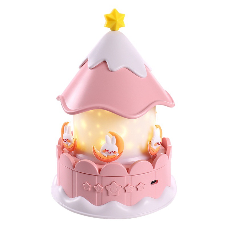 Creative Starry Sky Lamp Romantic Gift Music Music Box Kidsren Girls Little Girls Carousel Projection Lamp Toys
