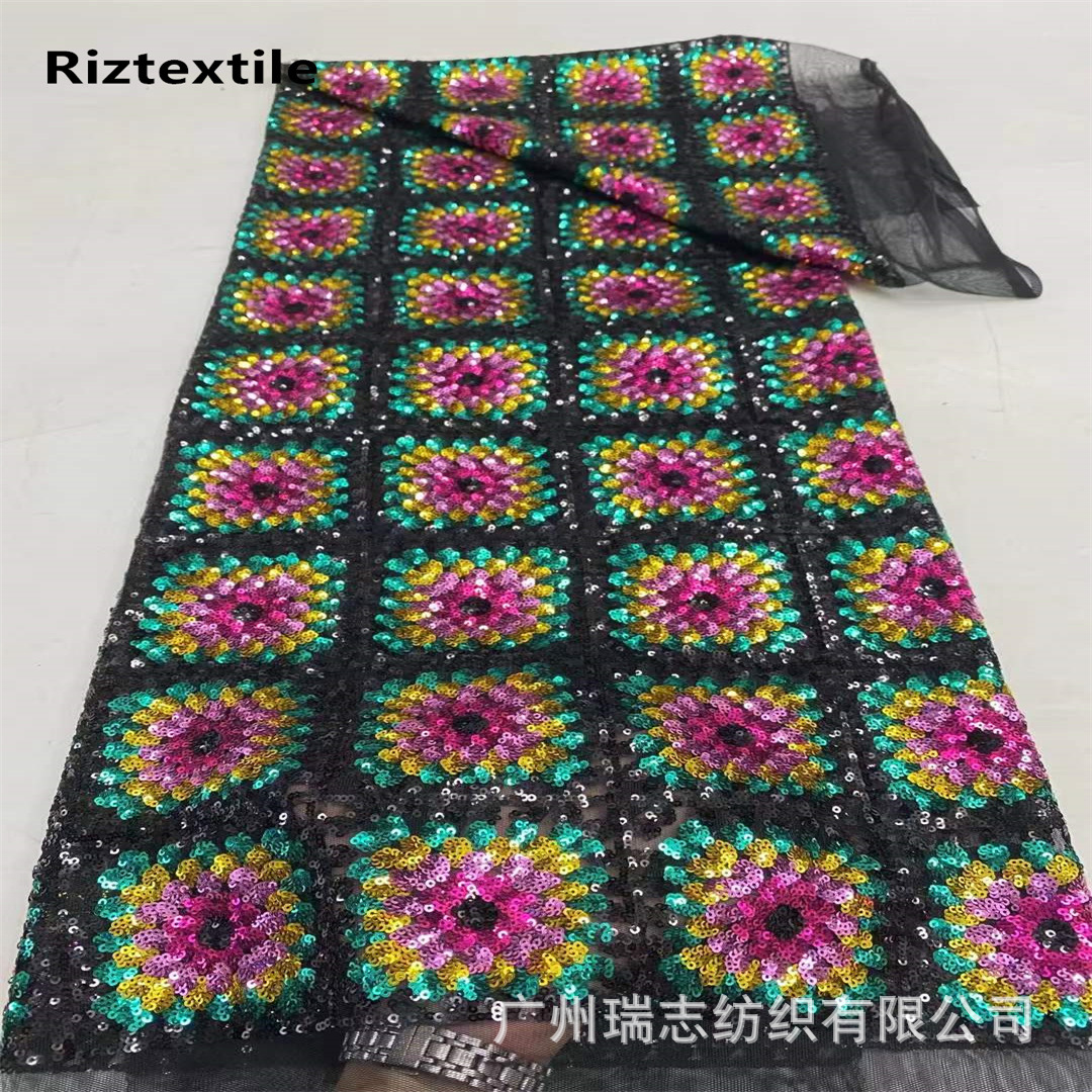 Fashion European and American style diamond pattern sequins beads clothing skirt shoes bag performance clothing fabric sequins lace