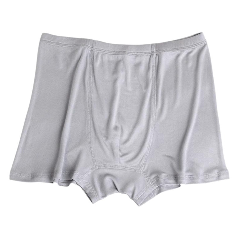 Mulberry Silk Men's High-Bottom Boxer Briefs Summer Comfortable and Breathable Knitted Silk Bottoming Briefs Loose Large Size Shorts
