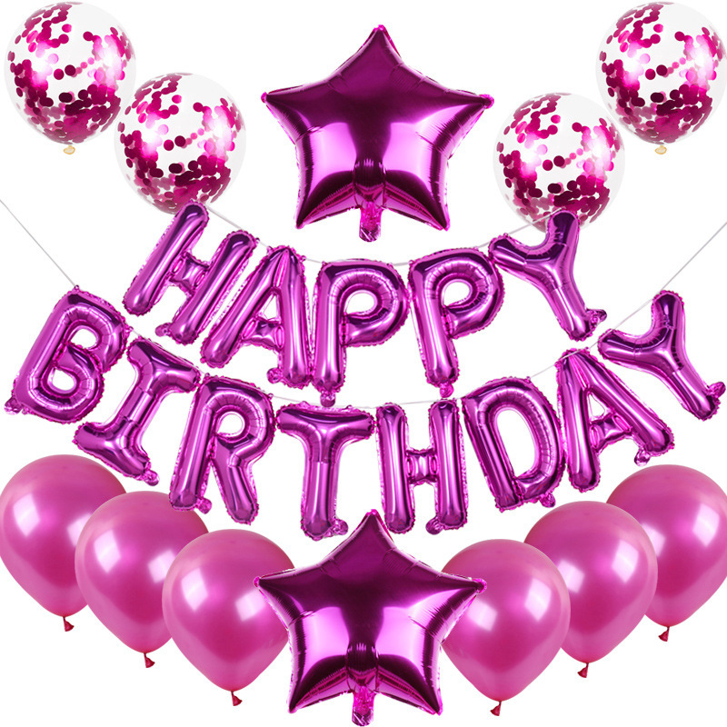 Picture of 12 inch sequins latex balloon set children's birthday party decorative background wall layout balloon