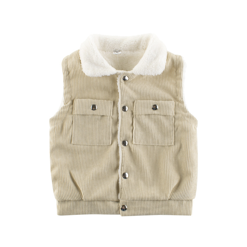 Picture of Spring Kidsren's Clothing Kidsren's Vest New 2024 Boys' Lamb Velvet Fleece-Lined Baby Clothing Warm Tops
