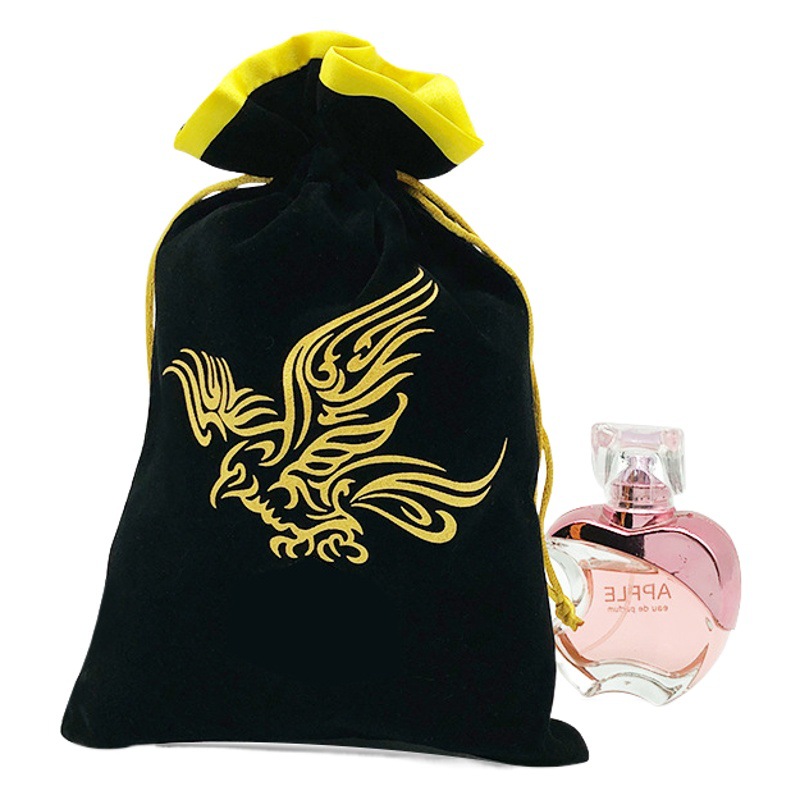 Black Velvet Bag Gift Packaging Bag Lined with Double-Layer Gift Bag Drawstring Bag Gold Drawstring Velvet Bag Velvet