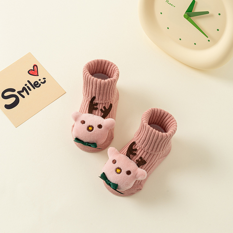 Picture of Newborn baby socks class a cotton spring and autumn non-slip boys and girls baby cartoon doll tube floor socks wholesale 1