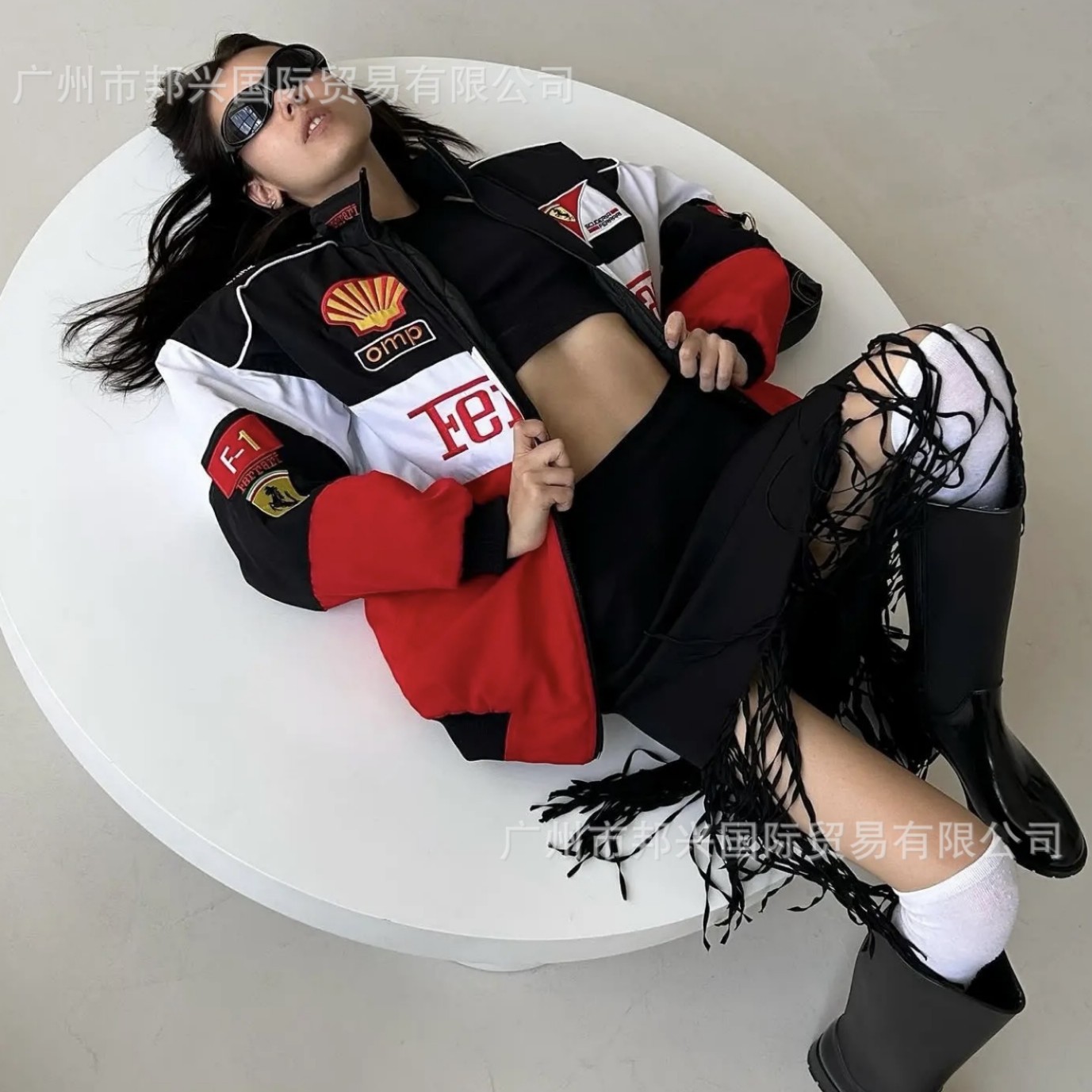 F1 Embroidered Racing Suit Popular Cycling Suit Amazon Jacket Long-Sleeved Quilted Casual American Street Style Jacket